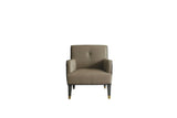 House Beatrice Transitional Accent Chair with Pillow Tan PU(#G04)& Charcoal Finish 58818-ACME