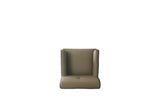 House Beatrice Transitional Accent Chair with Pillow Tan PU(#G04)& Charcoal Finish 58818-ACME