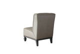 House Marchese Transitional Accent Chair with Pillow Two Tone Beige Fabric & Tobacco Finish 58868-ACME