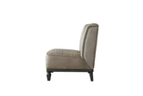 House Marchese Transitional Accent Chair with Pillow Two Tone Beige Fabric & Tobacco Finish 58868-ACME