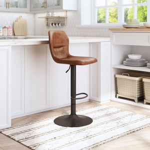Zuo Modern Vital 100% Polyurethane, Plywood, Steel Modern Commercial Grade Barstool Vintage Brown, Dark Bronze 100% Polyurethane, Plywood, Steel