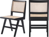 Preston Natural Cane Mid-Century Dining Side Chair - Set of 2