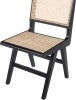 Preston Natural Cane / Rubberwood Mid-Century Black Wood Dining Side Chair - 18.5" W x 22" D x 34.5" H