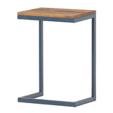 Kora Outdoor Antique Firwood C-Shaped Accent Table