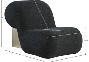 Quadra Boucle Fabric / Iron / Foam Contemporary Black Fabric Accent Chair - 30" W x 41.5" D x 28" H