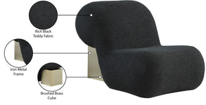 Quadra Boucle Fabric / Iron / Foam Contemporary Black Fabric Accent Chair - 30" W x 41.5" D x 28" H