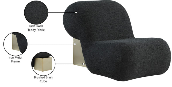 Quadra Boucle Fabric / Iron / Foam Contemporary Black Fabric Accent Chair - 30" W x 41.5" D x 28" H