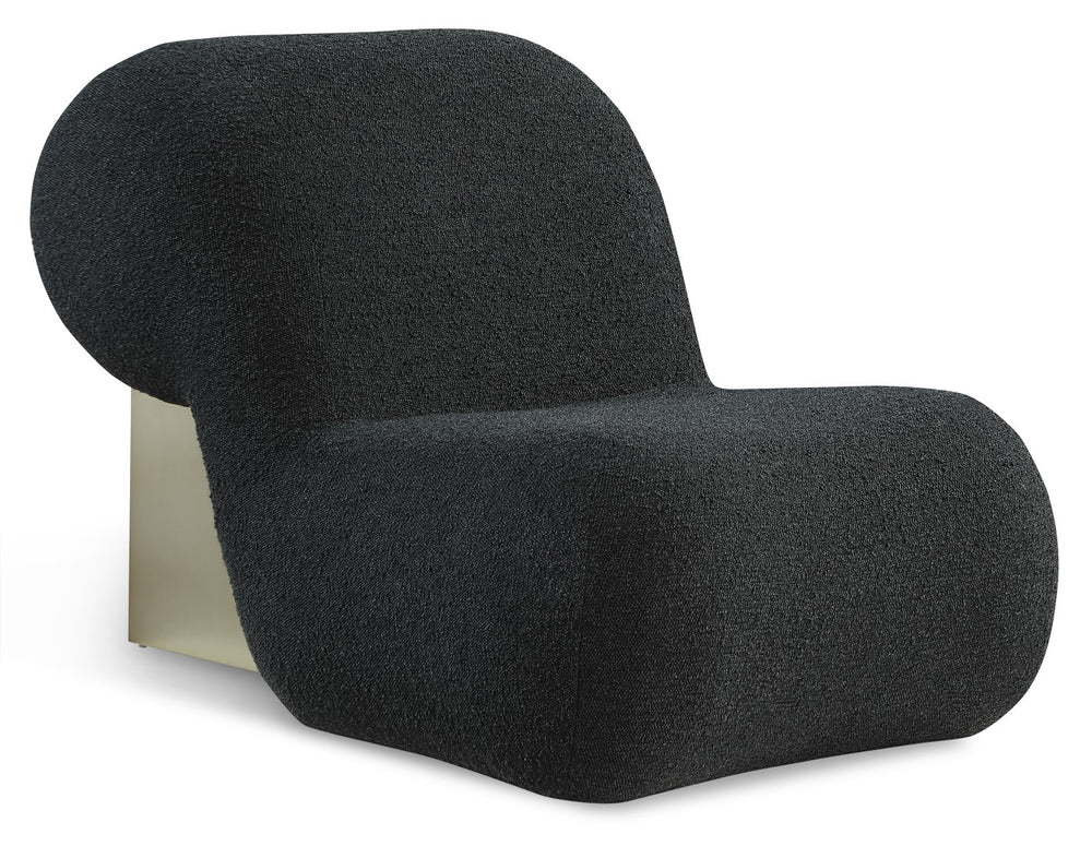 Quadra Boucle Fabric / Iron / Foam Contemporary Black Fabric Accent Chair - 30" W x 41.5" D x 28" H