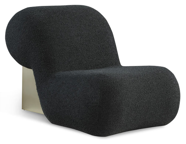 Quadra Boucle Fabric / Iron / Foam Contemporary Black Fabric Accent Chair - 30" W x 41.5" D x 28" H