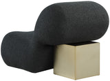 Quadra Boucle Fabric / Iron / Foam Contemporary Black Fabric Accent Chair - 30" W x 41.5" D x 28" H