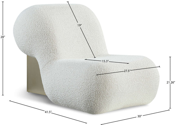 Quadra Boucle Fabric / Iron / Foam Contemporary Cream Fabric Accent Chair - 30" W x 41.5" D x 28" H