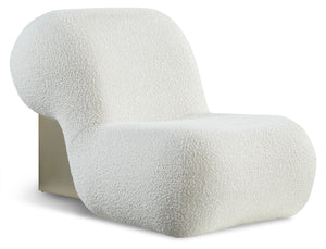 Quadra Boucle Fabric / Iron / Foam Contemporary Cream Fabric Accent Chair - 30" W x 41.5" D x 28" H