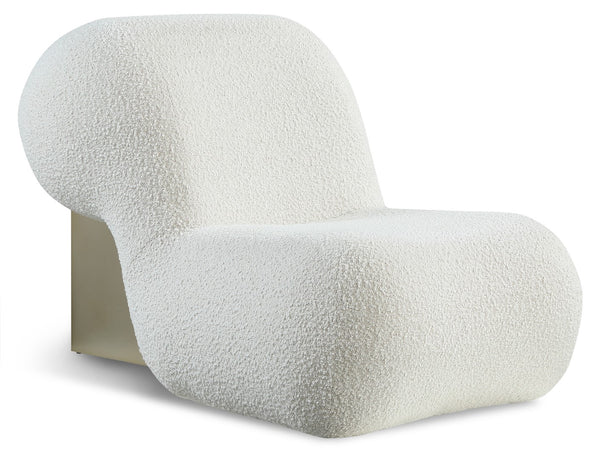 Quadra Boucle Fabric / Iron / Foam Contemporary Cream Fabric Accent Chair - 30" W x 41.5" D x 28" H