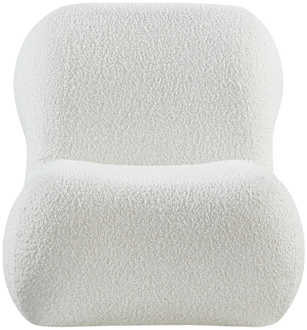Quadra Boucle Fabric / Iron / Foam Contemporary Cream Fabric Accent Chair - 30" W x 41.5" D x 28" H