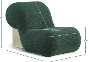 Quadra Boucle Fabric / Iron / Foam Contemporary Green Fabric Accent Chair - 30" W x 41.5" D x 28" H