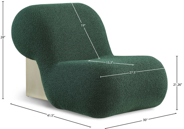 Quadra Boucle Fabric / Iron / Foam Contemporary Green Fabric Accent Chair - 30" W x 41.5" D x 28" H
