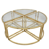 Sagebrook Home Contemporary Metal Pull Out Coffee Table, Gold 15440-02 Gold Metal