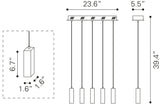 Zuo Modern Celeron Steel, Glass Modern Commercial Grade Ceiling Lamp Clear Steel, Glass