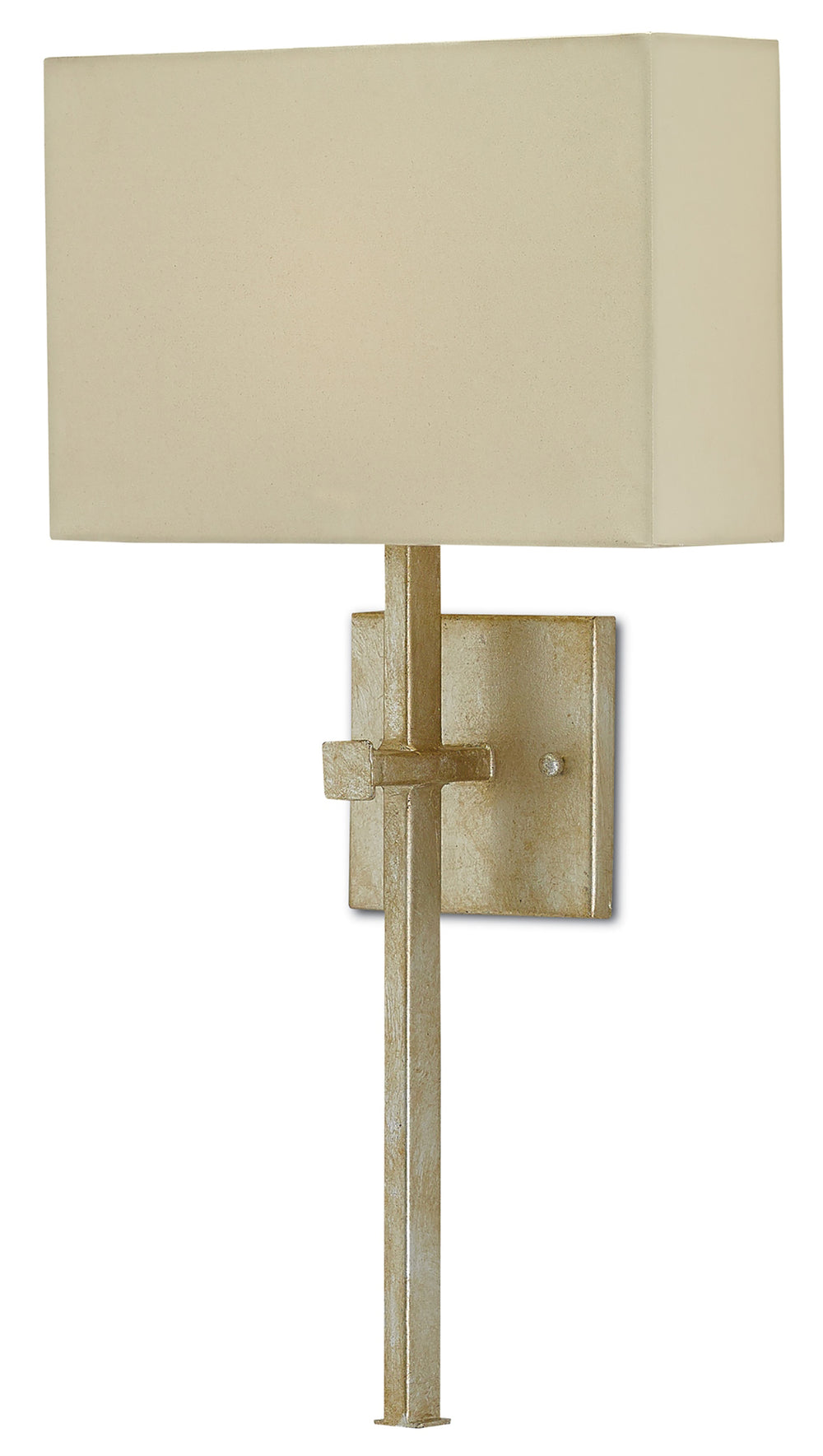 Ashdown Silver Wall Sconce - Vintage Elegance with Champagne Silk Shade, ADA Compliant Fixture