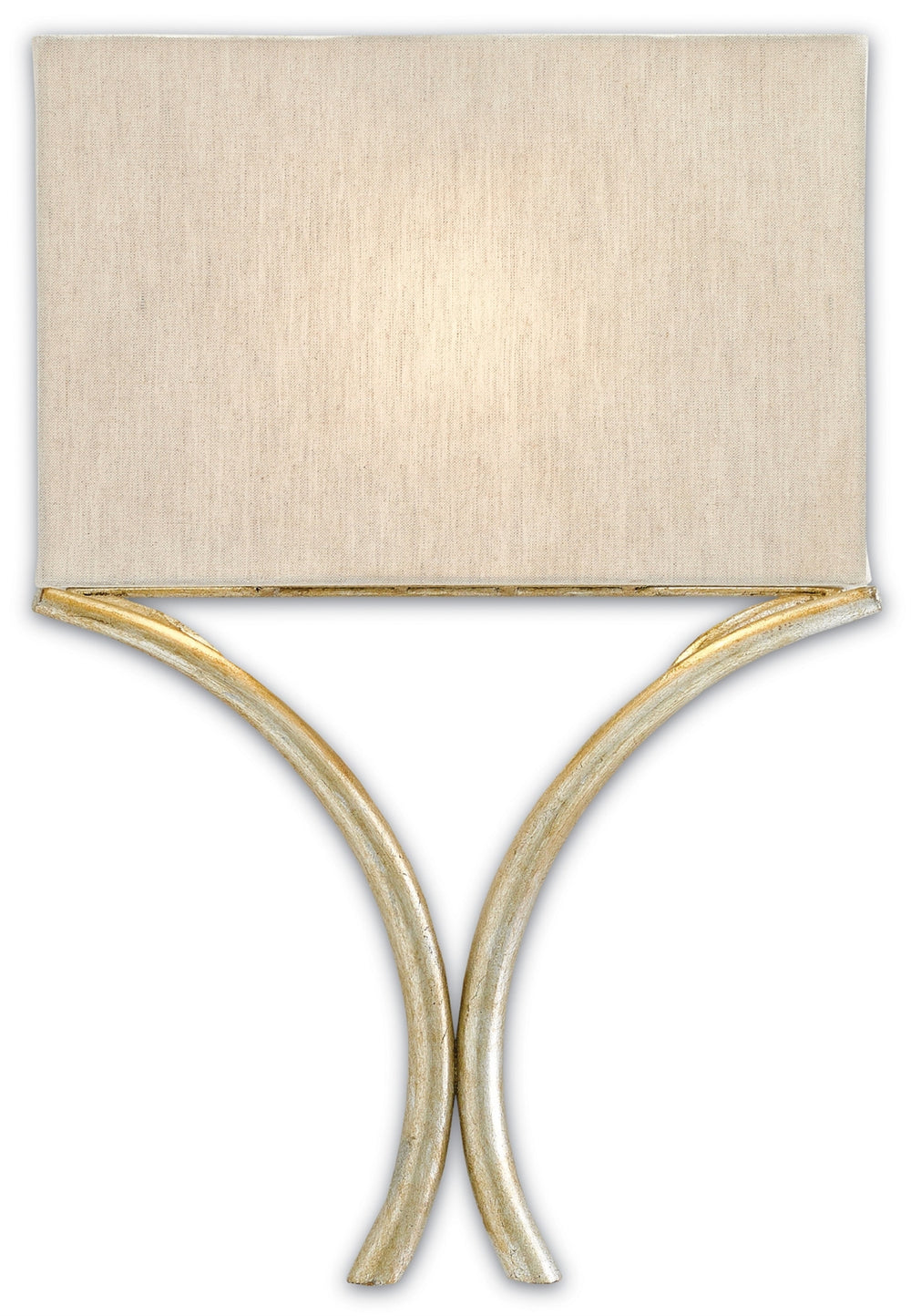 Cornwall Silver Wall Sconce - Elegant Wrought Iron with Natural Linen Shade, ADA Compliant Design