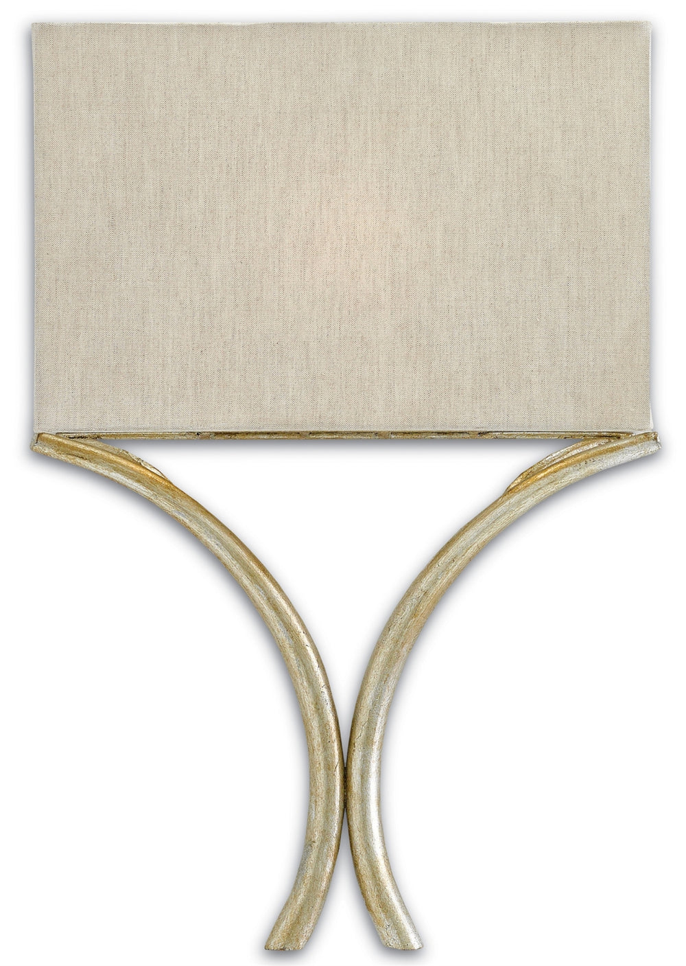 Cornwall Silver Wall Sconce - Elegant Wrought Iron with Natural Linen Shade, ADA Compliant Design