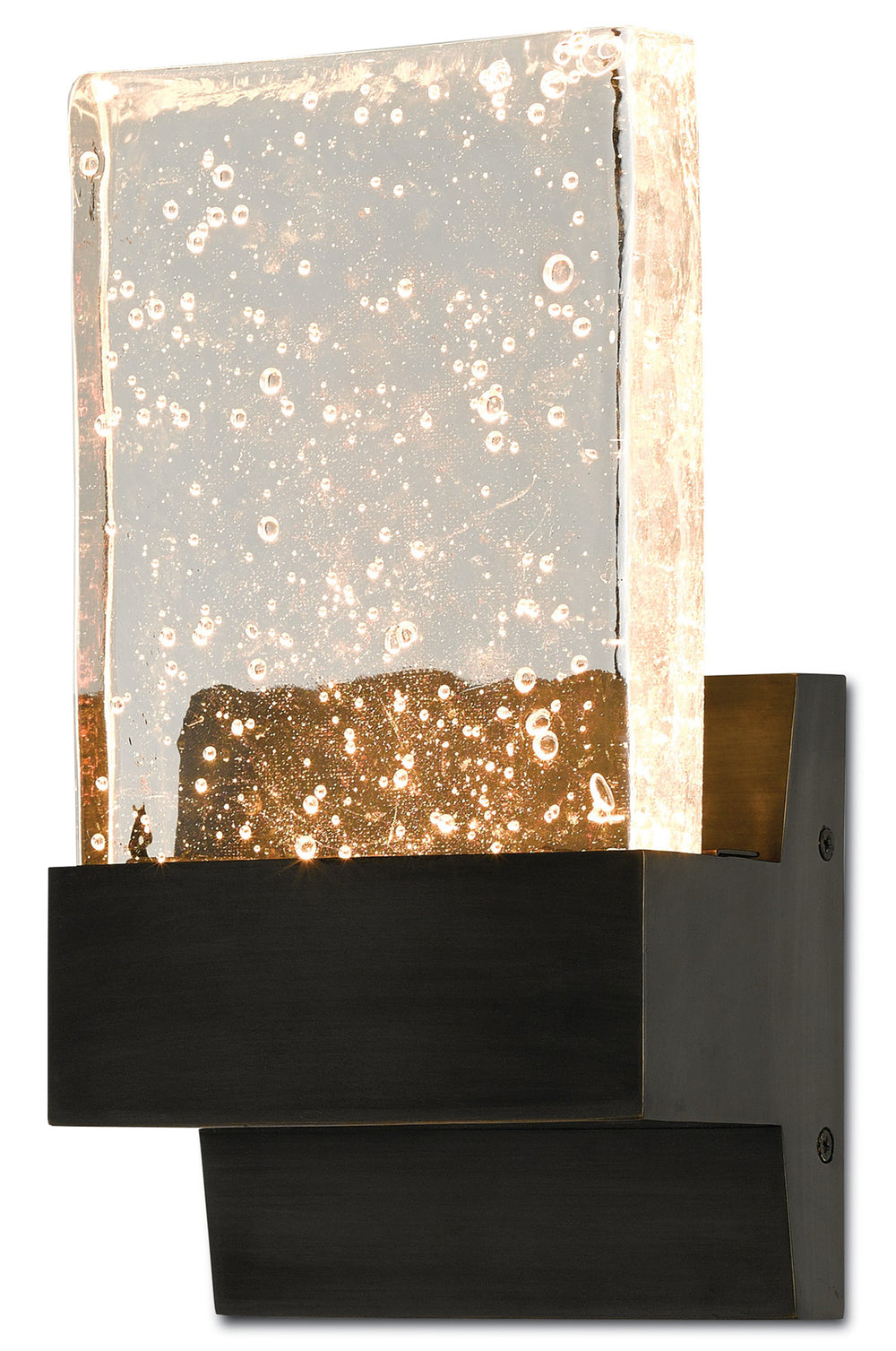 Penzance Wall Sconce - Elegant Seeded Glass & Oil-Rubbed Bronze Base, ADA Compliant for Modern Spaces