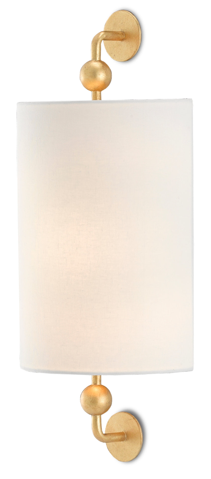 Tavey Gold Wall Sconce - Elegant Off-White Linen Shade with Tiny Globes, ADA Compliant Design