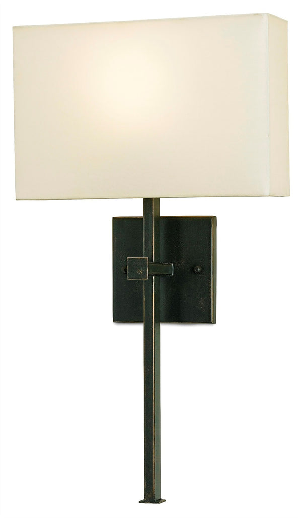 Ashdown Bronze Wall Sconce - Vintage-Inspired Design with Champagne Silk Shade, ADA Compliant Lighting