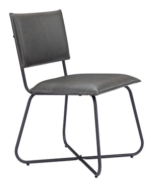 Zuo Modern Grantham 100% Polyurethane, Steel, Plywood Modern Commercial Grade Dining Chair Set - Set of 2 Vintage Gray 100% Polyurethane, Steel, Plywood