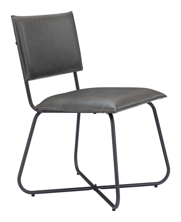 Zuo Modern Grantham 100% Polyurethane, Steel, Plywood Modern Commercial Grade Dining Chair Set - Set of 2 Vintage Gray 100% Polyurethane, Steel, Plywood