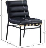 Burke Faux Leather / Iron / Oak Veneer / Foam / Plate Contemporary Black Faux Leather Dining Chair - 19" W x 25.5" D x 32.5" H