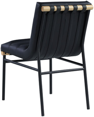 Burke Faux Leather / Iron / Oak Veneer / Foam / Plate Contemporary Black Faux Leather Dining Chair - 19" W x 25.5" D x 32.5" H