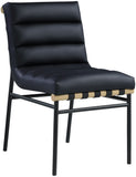 Burke Faux Leather / Iron / Oak Veneer / Foam / Plate Contemporary Black Faux Leather Dining Chair - 19" W x 25.5" D x 32.5" H