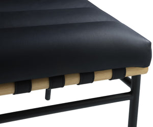 Burke Faux Leather / Iron / Oak Veneer / Foam / Plate Contemporary Black Faux Leather Dining Chair - 19" W x 25.5" D x 32.5" H