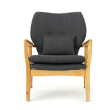 Noble House Haddie Mid Century Modern Dark Slate Fabric Club Chair