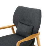 Noble House Haddie Mid Century Modern Dark Slate Fabric Club Chair