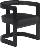 Manchester Faux Leather / Rubberwood / Foam Contemporary Black Faux Leather Dining Chair - 24" W x 22" D x 28" H