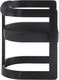 Manchester Faux Leather / Rubberwood / Foam Contemporary Black Faux Leather Dining Chair - 24" W x 22" D x 28" H