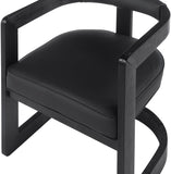 Manchester Faux Leather / Rubberwood / Foam Contemporary Black Faux Leather Dining Chair - 24" W x 22" D x 28" H