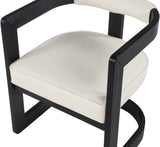 Manchester Faux Leather / Rubberwood / Foam Contemporary Cream Faux Leather Dining Chair - 24" W x 22" D x 28" H