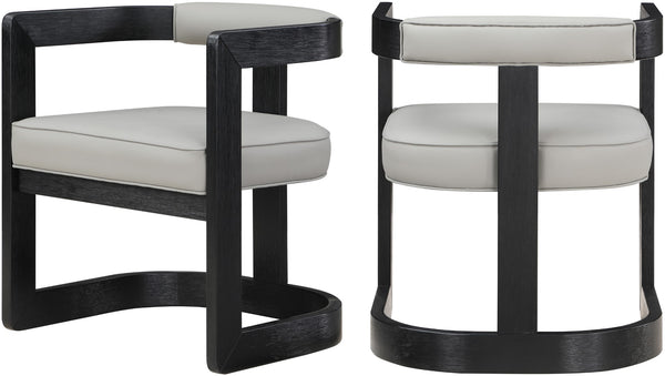 Manchester Faux Leather / Rubberwood / Foam Contemporary Grey Faux Leather Dining Chair - 24" W x 22" D x 28" H