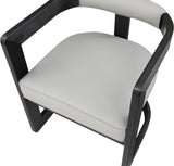 Manchester Faux Leather / Rubberwood / Foam Contemporary Grey Faux Leather Dining Chair - 24" W x 22" D x 28" H