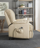 Ixora Contemporary Recliner with Power Lift & Massage Beige PU (Beige PU JT002) 59286-ACME