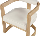 Manchester Faux Leather / Rubberwood / Foam Contemporary Cream Faux Leather Dining Chair - 24" W x 22" D x 28" H