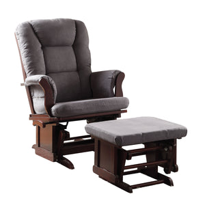 Aeron Transitional 2Pc Pk Glider Chair & Ottoman Cherry Wood: Chair/Ottoman Frame • ? Mfb: Chair/Ottoman Cushion 59338-ACME