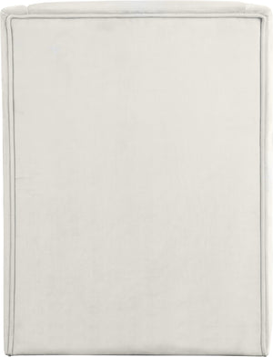 Rivet Velvet / Engineered Wood / Steel Contemporary Cream Velvet Accent Chair - 25.5" W x 28" D x 32" H