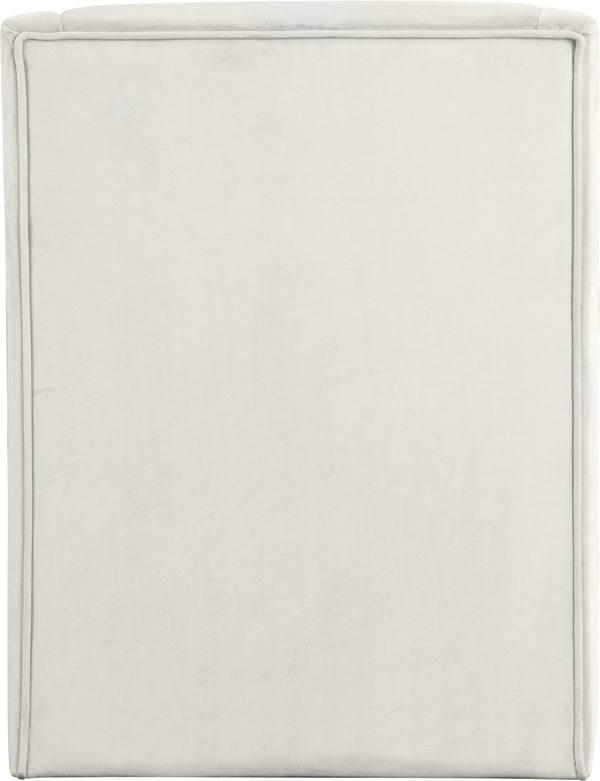 Rivet Velvet / Engineered Wood / Steel Contemporary Cream Velvet Accent Chair - 25.5" W x 28" D x 32" H