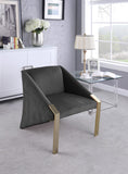 Rivet Velvet / Engineered Wood / Steel Contemporary Grey Velvet Accent Chair - 25.5" W x 28" D x 32" H