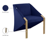 Rivet Velvet / Engineered Wood / Steel Contemporary Navy Velvet Accent Chair - 25.5" W x 28" D x 32" H