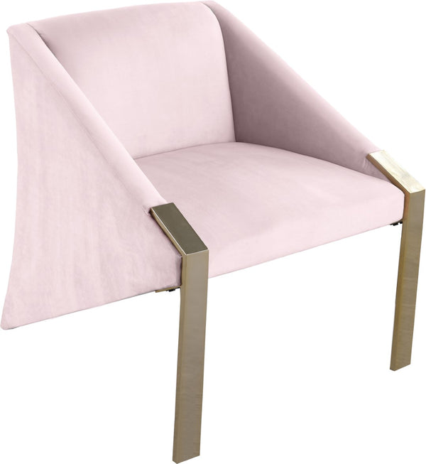 Rivet Velvet / Engineered Wood / Steel Contemporary Pink Velvet Accent Chair - 25.5" W x 28" D x 32" H